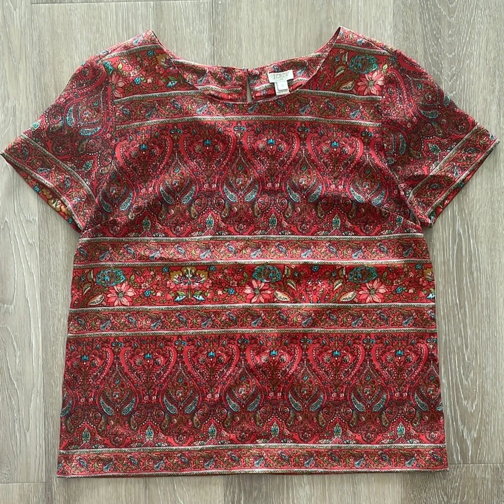 J. Crew Women’s Multicolored Paisley Blouse
